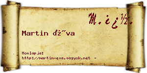 Martin Éva névjegykártya