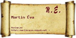 Martin Éva névjegykártya